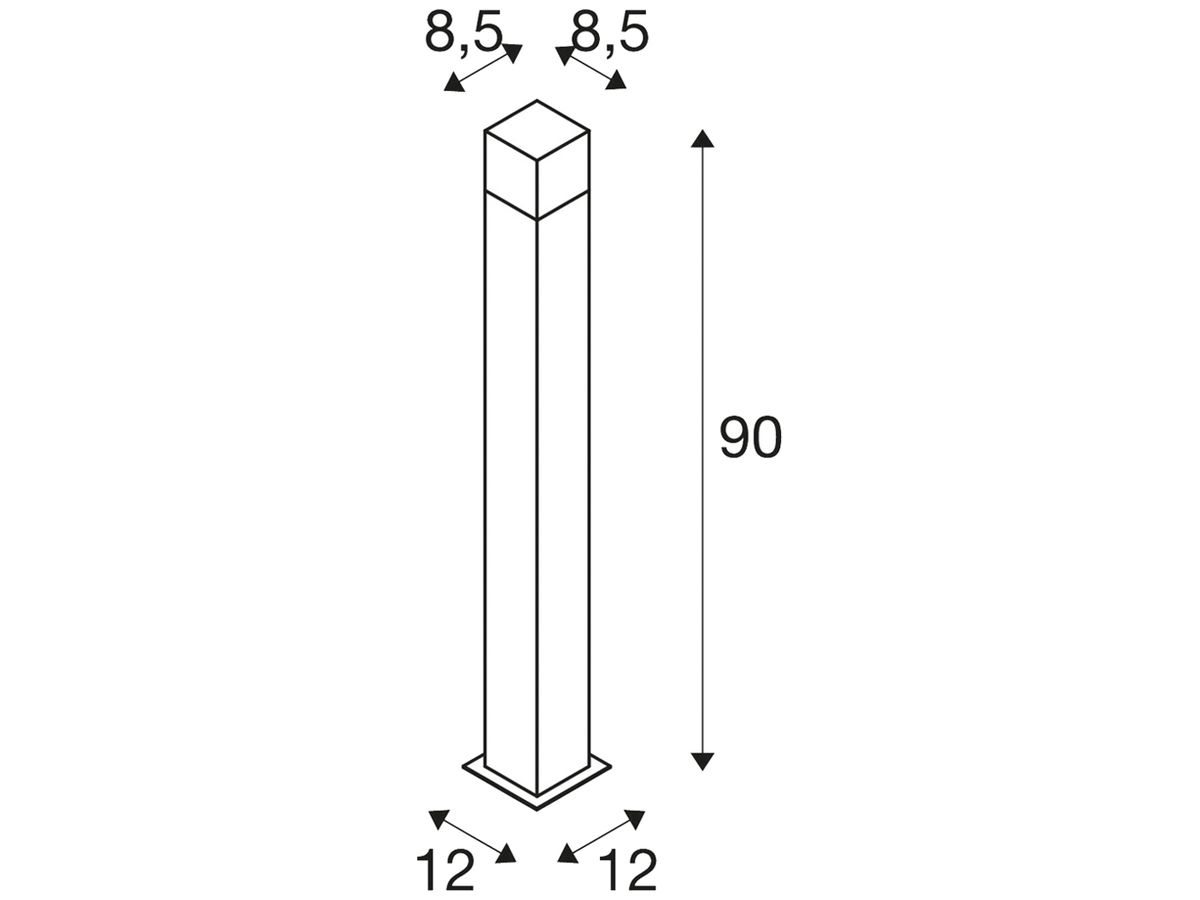 Pollerleuchte SLV GRAFIT square E27 90 11W 900mm IP44 Aluminium anthrazit