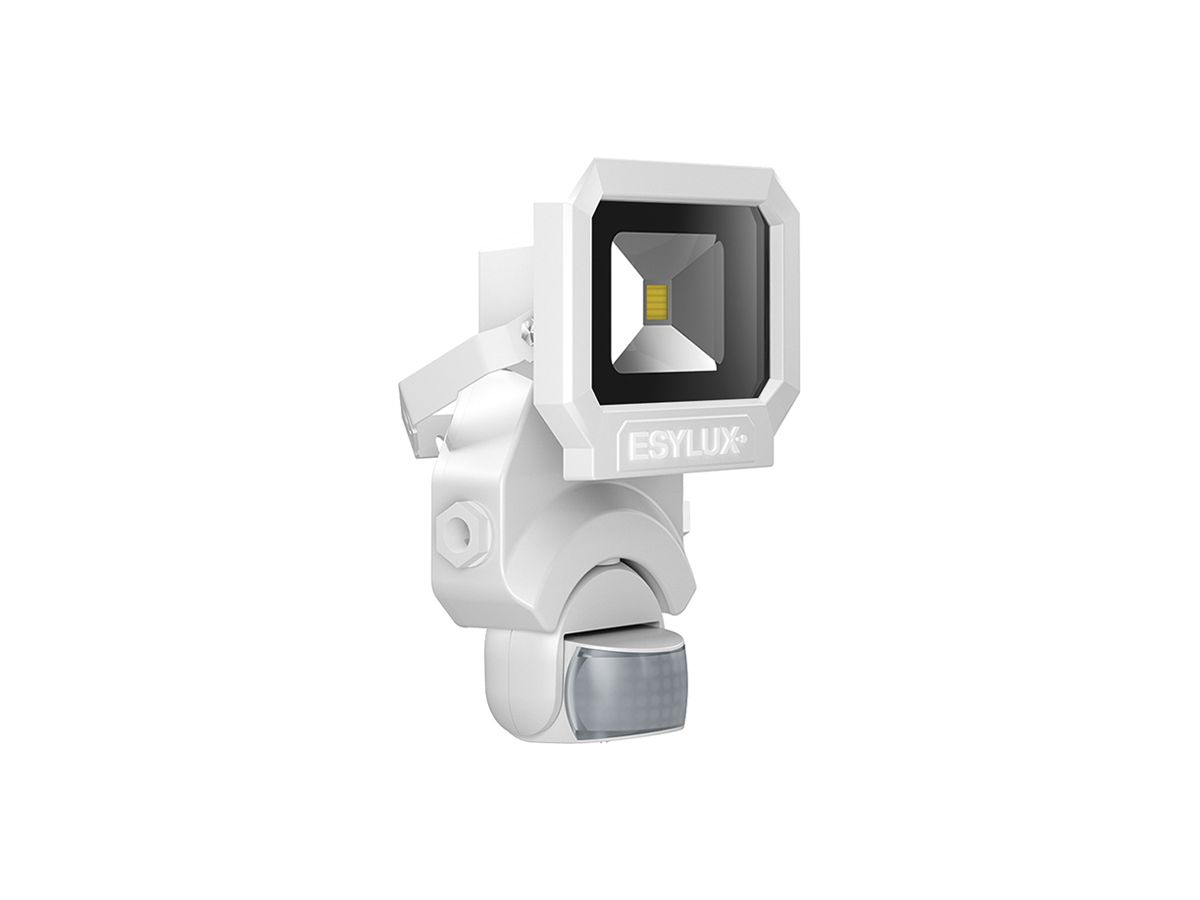 LED-Strahler ESYLUX AFL SUN, 10W 3000K 800lm 133×75×210mm IP65, weiss