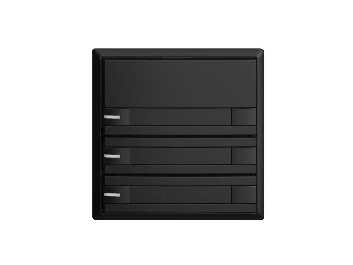 UP-Taster KNX 3-fach EDIZIOdue schwarz RGB mit LED mit Papiereinlage