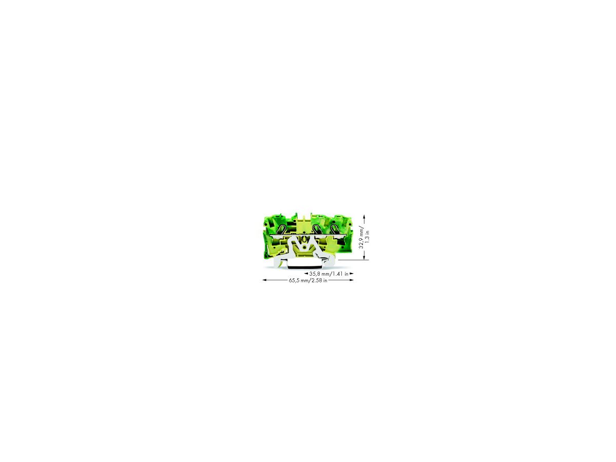 Durchgangsklemme WAGO TOPJOB S 4mm² 3L grün/gelb Serie 2004