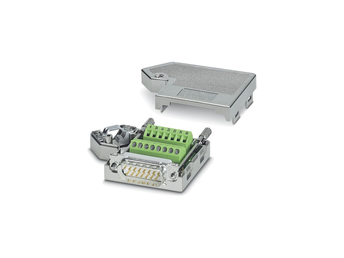 Stecker D-Sub 15L male geschirmt mit Schraubklemmen