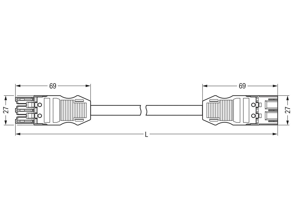 Verbindungsleitung WINSTA MIDI 3×1.5mm² 2m Kod.P