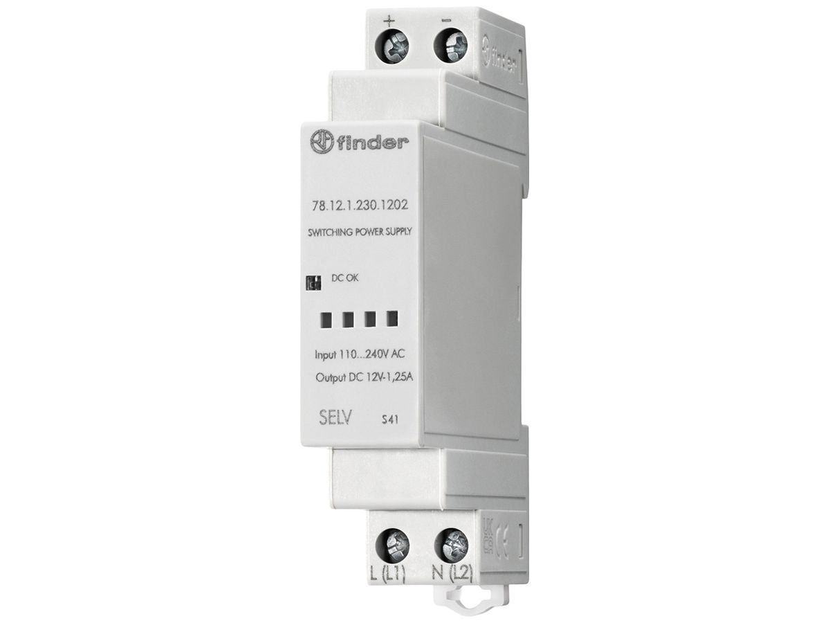 REG-Netzteil FINDER 78.12 100…265VAC/140…370VDC 12V/2A 12W 1TE