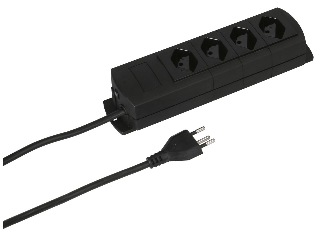 Steckdosenleiste MH 4×T13 Prime-Line Td 3×1mm² 3m schwarz