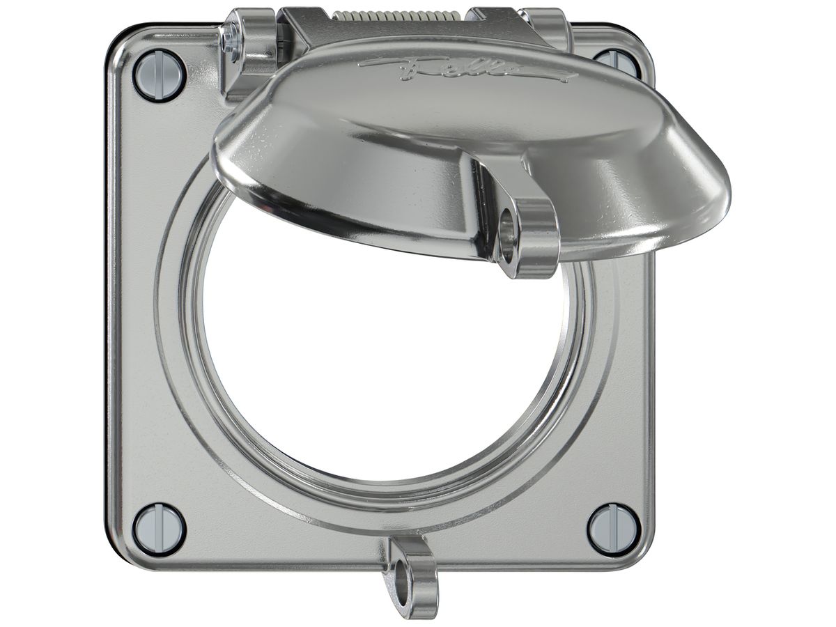 Oberteil ELEMENT SNAPFIX® m.Deckel f.Steckdosen IP20 abschliessbar Ø60mm alu