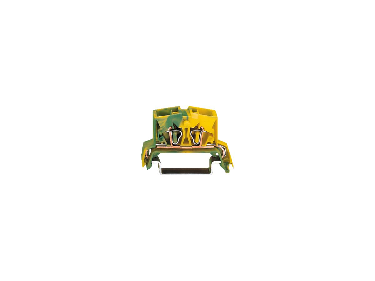 Klemme WAGO 4L mini 2.5mm² grün/gelb für DIN-35