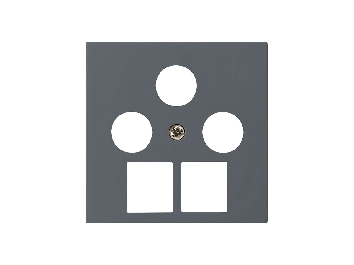 Frontplatte kallysto 3×koaxial/2×RJ45 anthrazit