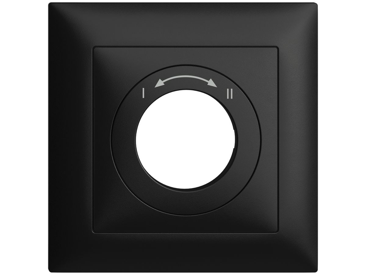 Frontset EDIZIOdue I<->II schwarz 88×88mm für Schlüsselschalter