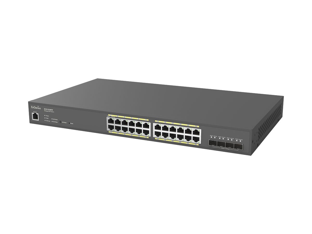 Cloud Switch EnGenius ECS1528FP, managed, PoE+, 24-Port Gigabit, 4×SFP+, 410W