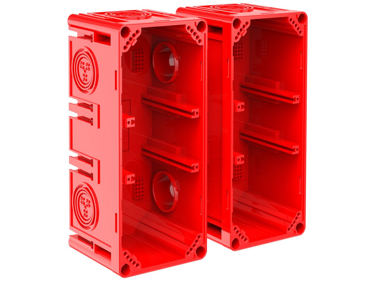 Einlasskasten CRALLO-LEU 178×178×73mm 2×2 Halogenfrei rot