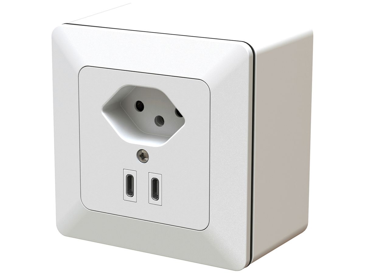 AP-Kombination MAX HAURI priamos 2×USB-C 3000mA 5…12V weiss