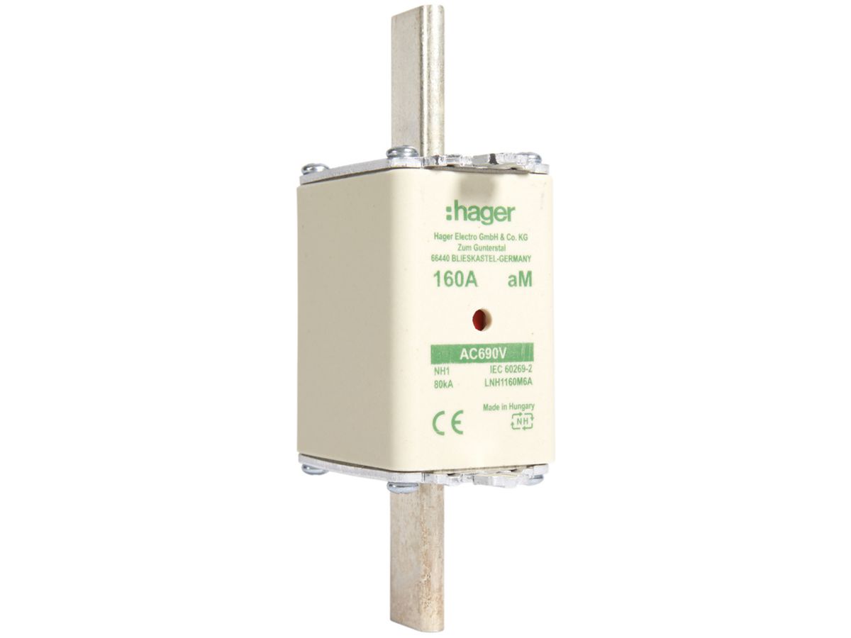 NH-Sicherung Hager DIN1 690VAC 160A aM Doppelkennmelder rostfrei