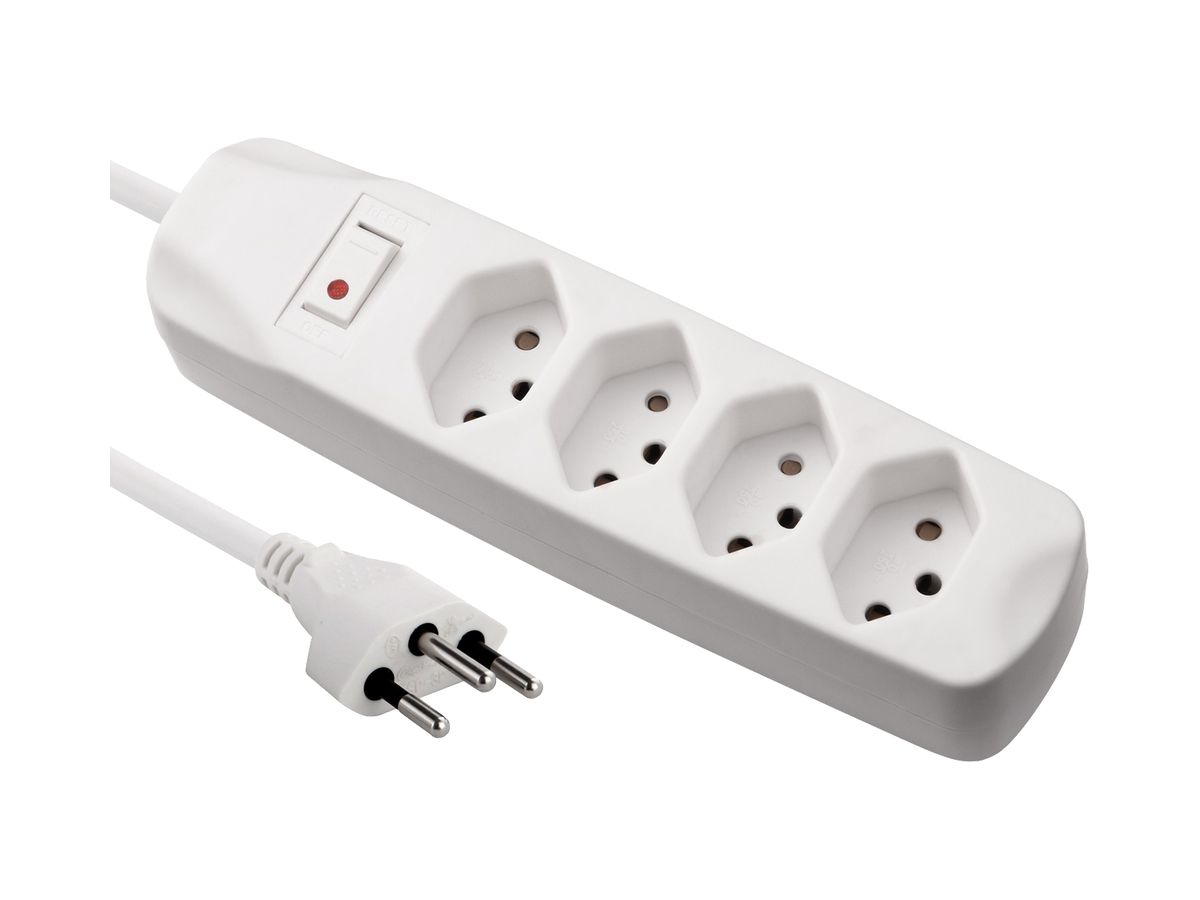 Steckdosenleiste Fix-Line 10A I/O 4×T13 1.5m weiss