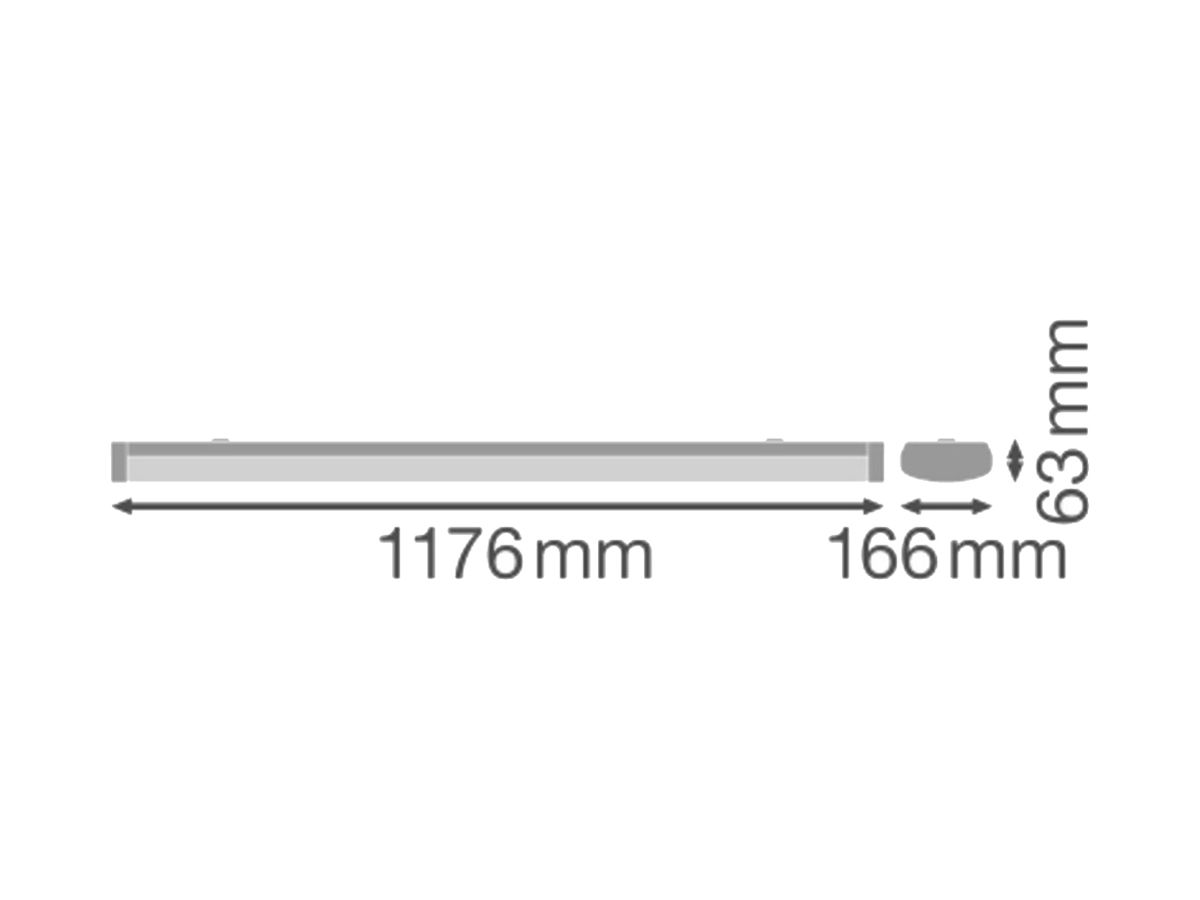 LED-Anbauleuchte LEDVANCE LN SF 32W 4384lm 840 IP44 DALI 1176mm weiss