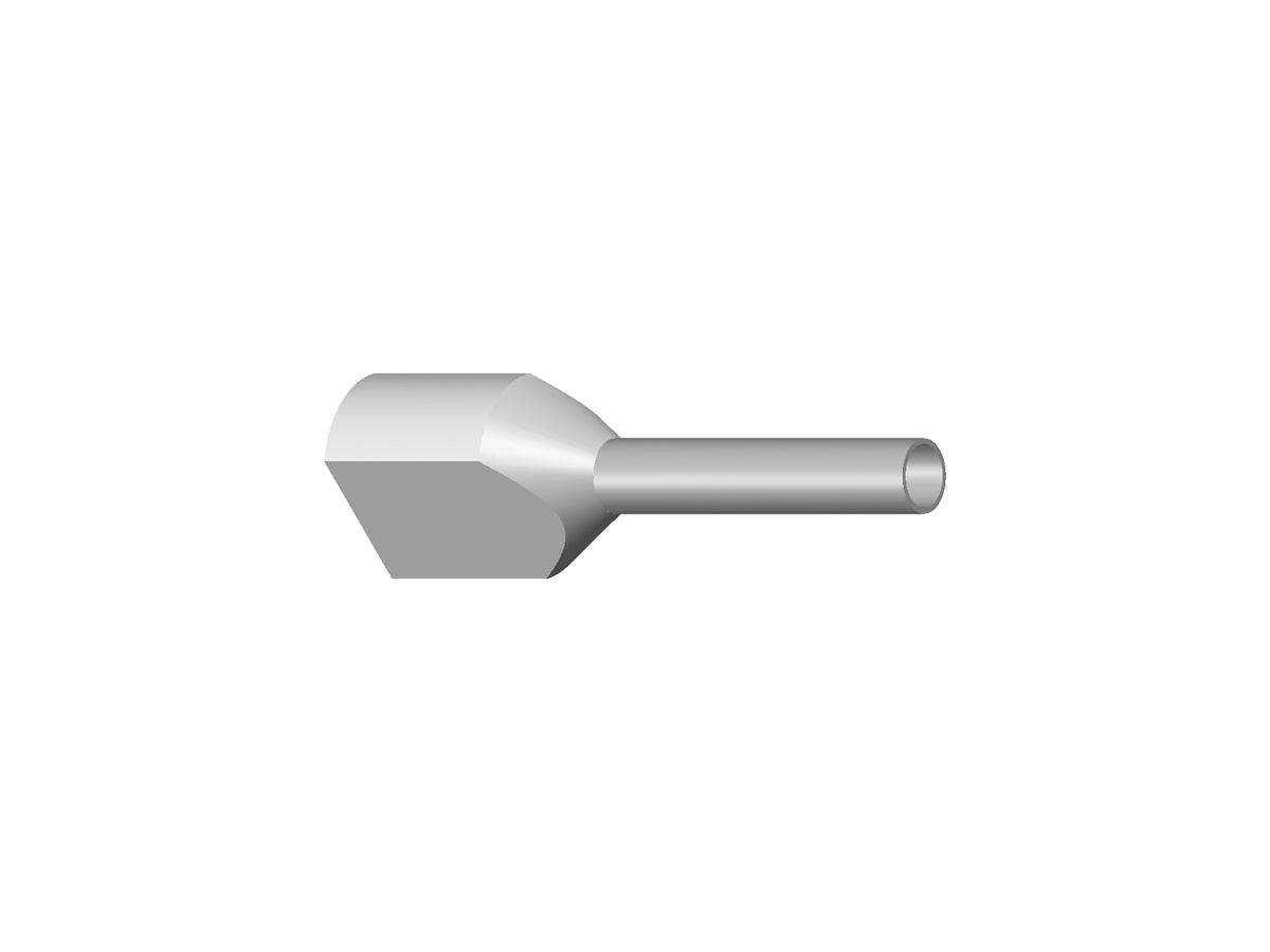 Zwillings-Aderendhülse isoliert 2×0.75mm²/10mm weiss