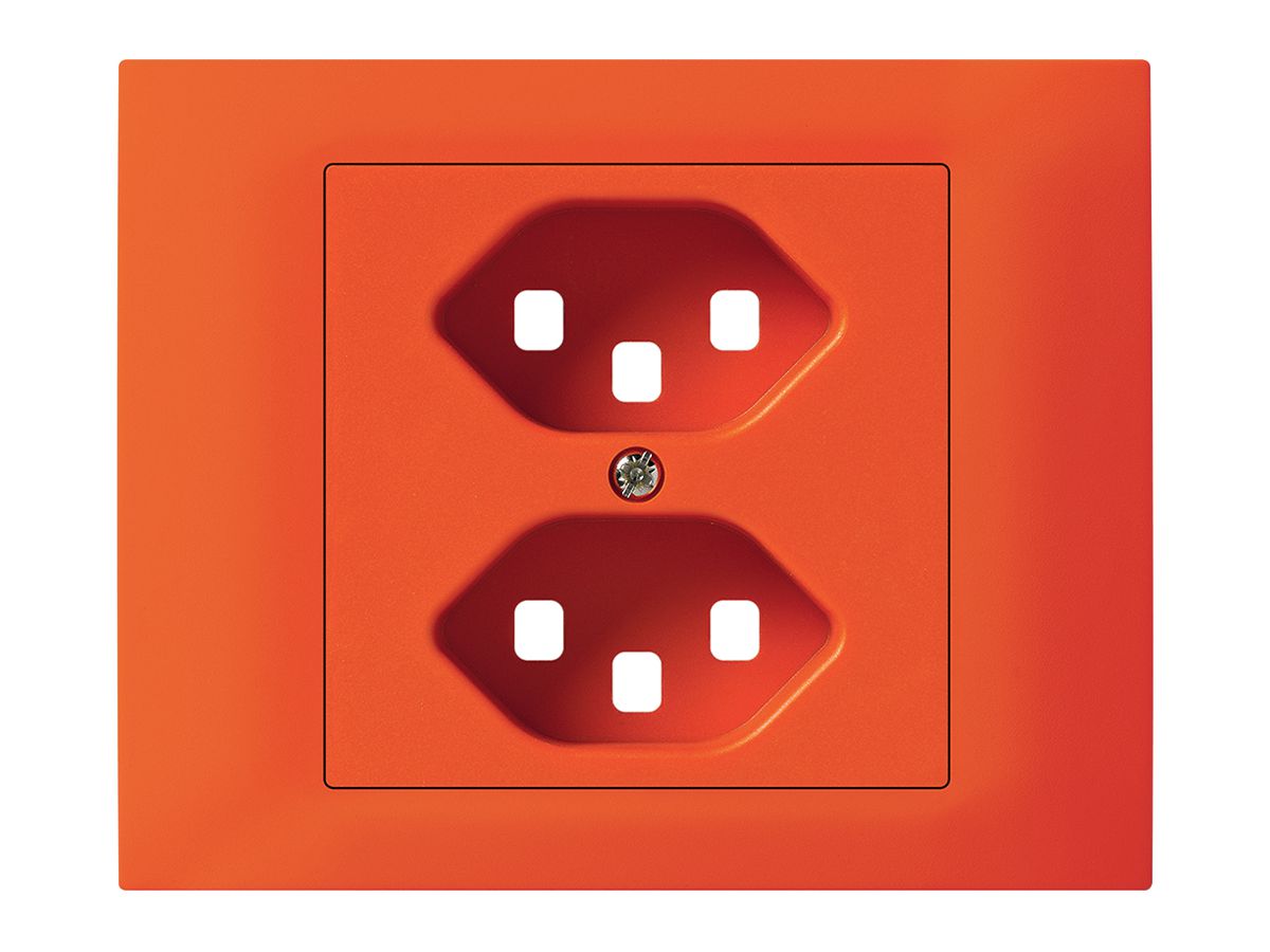 EB-Frontset Hager kallysto für Steckdose G3 2×T23 Abdeckrahmen steckbar orange