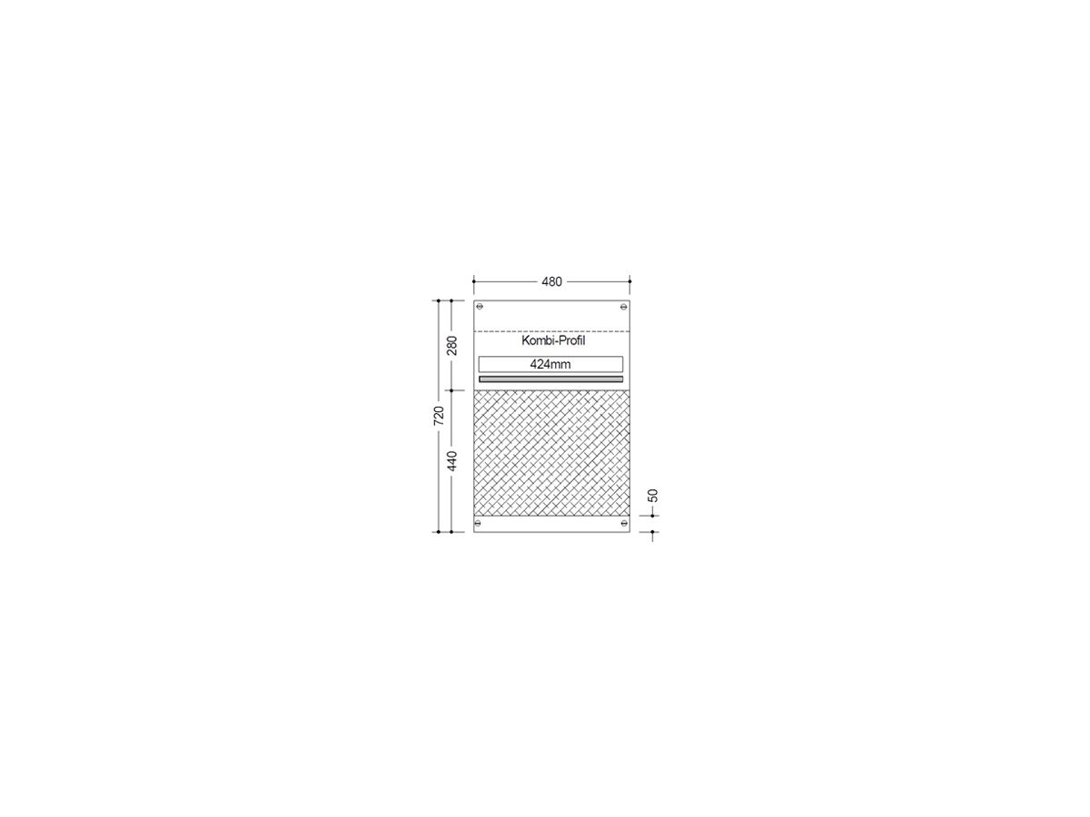 AP-Multimediaverteiler HAG 1-reihig, 24 Module, 480×720mm