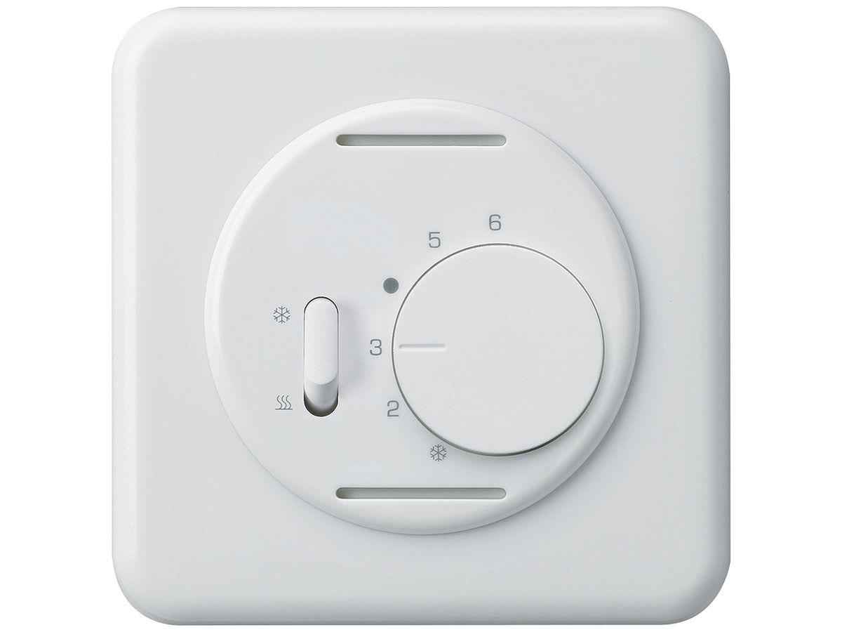 UP-Frontset Hager basico, für Thermostat mit Schalter Heizen/Kühlen, weiss