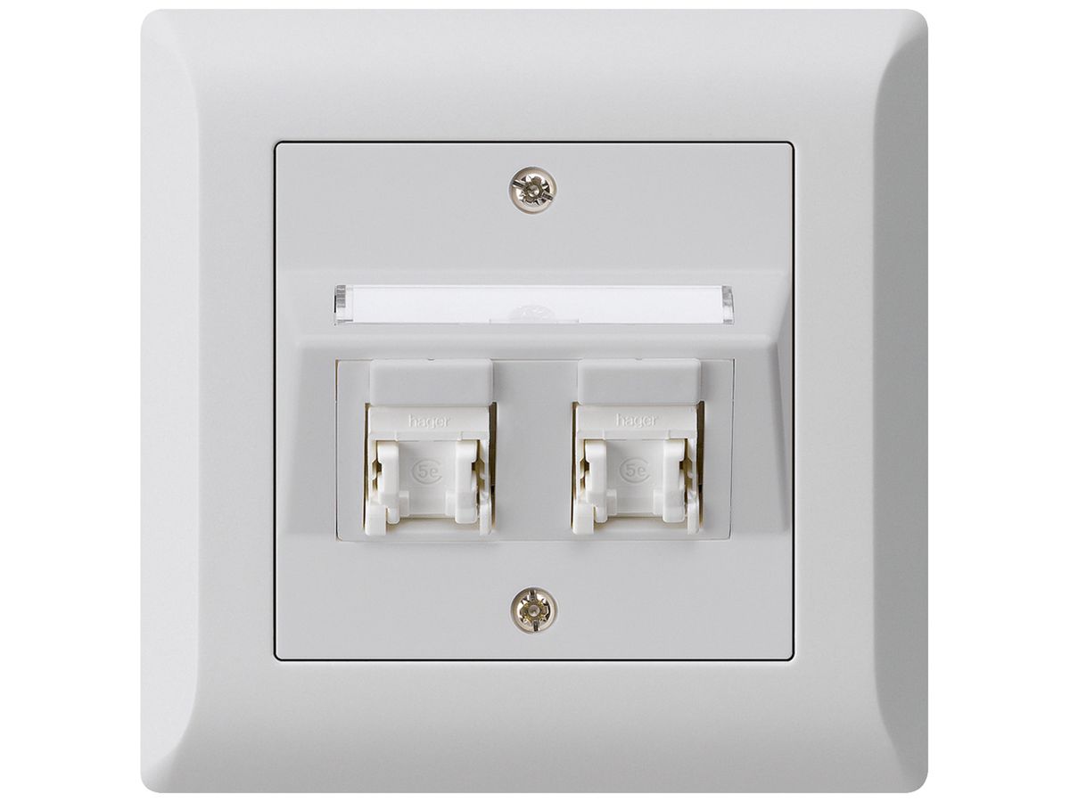 UP-Dose kallysto.line C Kat.5e 2RJ45/u hellgrau