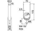 Schnellverleger BET 2056 H-Fuss Kunststoff 58…64mm 2×Kabel A2 1.4301