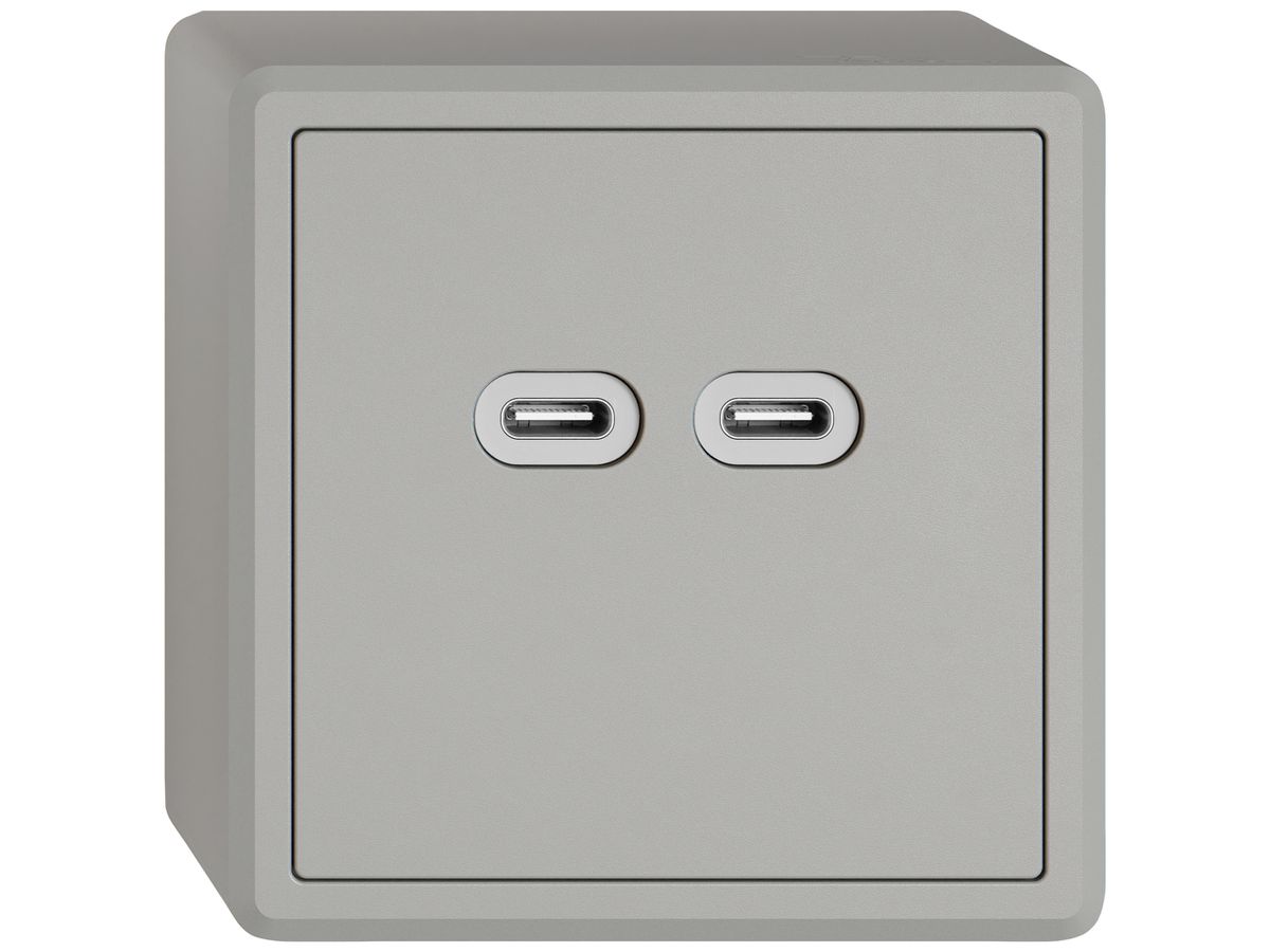 AP-USB-Ladesteckdose EDIZIO.liv SNAPFIX® 230VAC 18W 2×USB Typ C hgu
