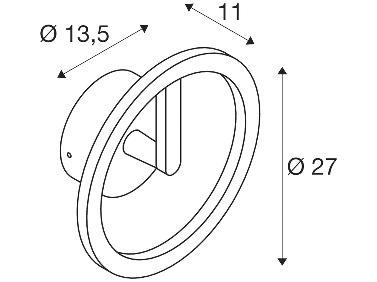 LED-Wandleuchte SLV Q-RING 10W 950lm 3000K IP65 Ø270×110mm schwarz