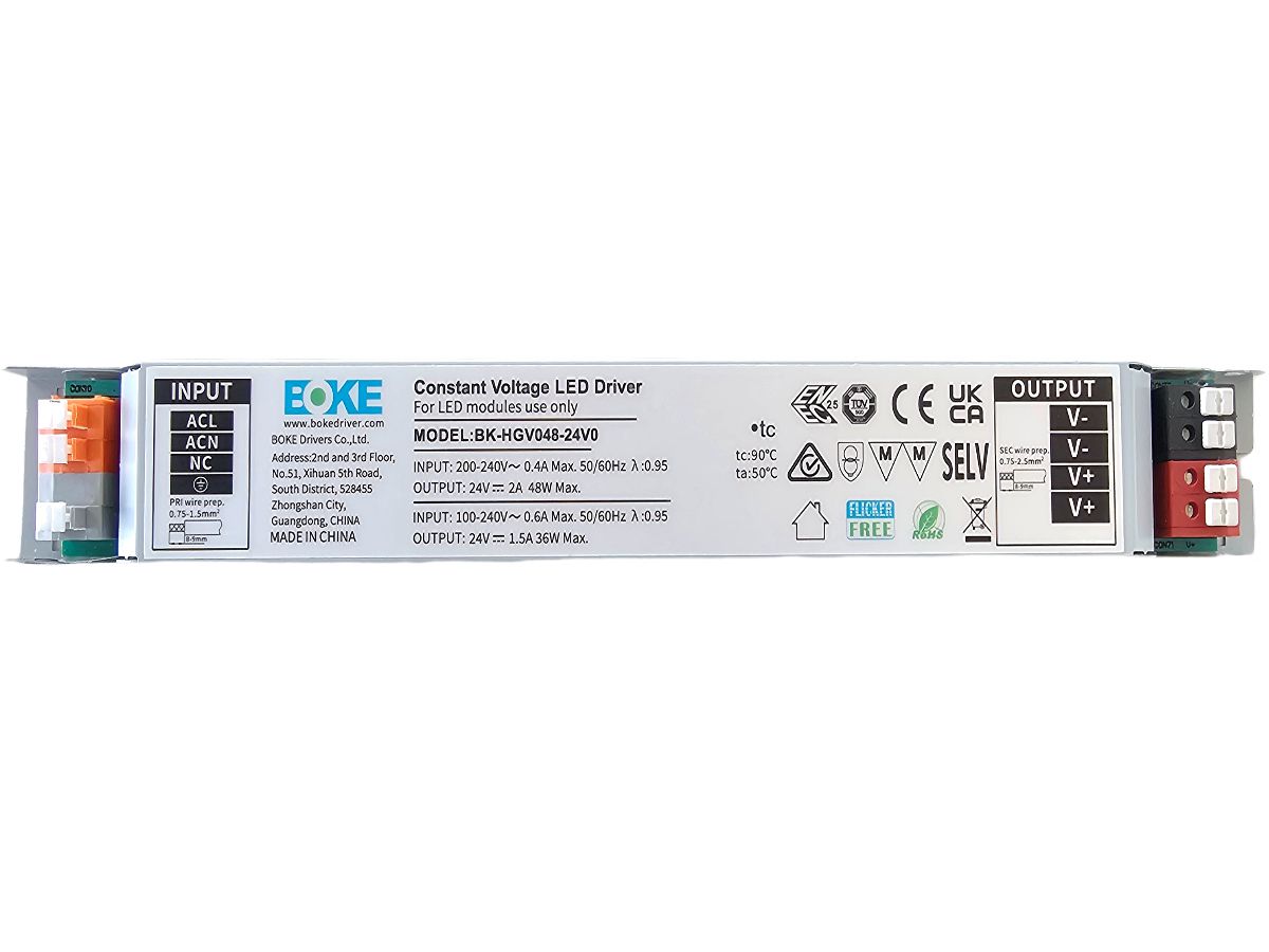 LED-Konverter BOKE 24VDC - max.48W/2A 245x30x21mm