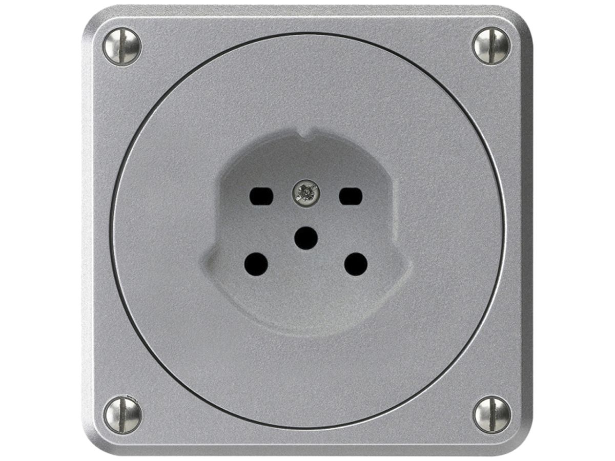 Steckdose HA robusto Typ 15 mit Steckklemmen aluminium