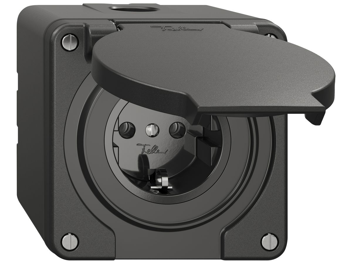 AP-Steckdose NEVO SNAPFIX® 1×SCHUKO 16A 230V 87×87×70mm IP21 sz