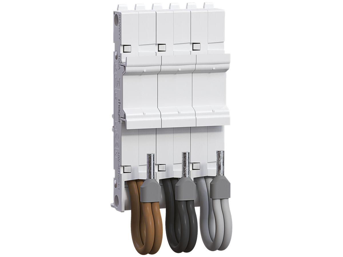 Universaladapter Hager uniway 54mm, 100A, 3P, L1L2L3