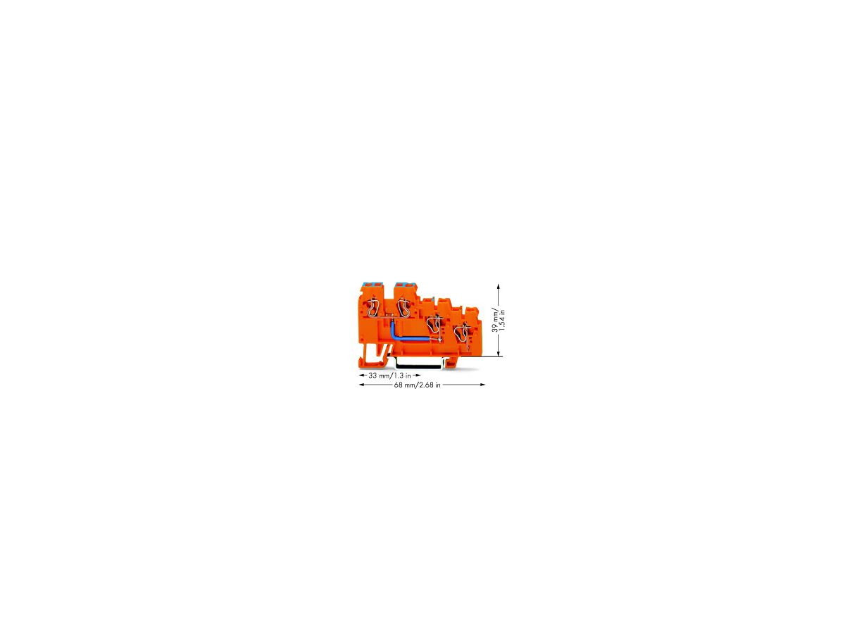 Initiatorenklemme WAGO 2.5mm² 3L orange