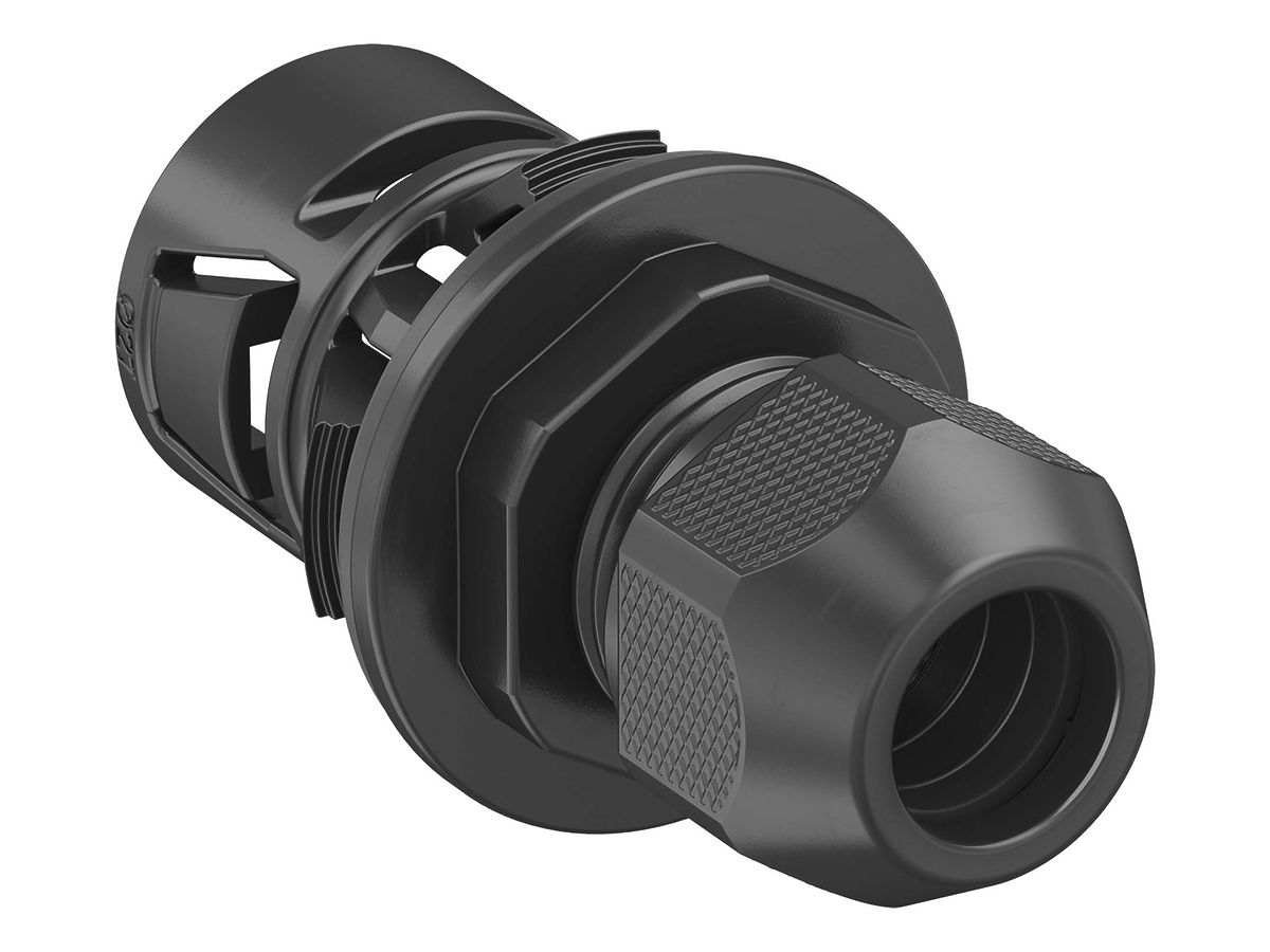 Fassadendurchführung Ø27mm für Kabel Ø7…13mm Schlauch AD20-21.2mm schwarz