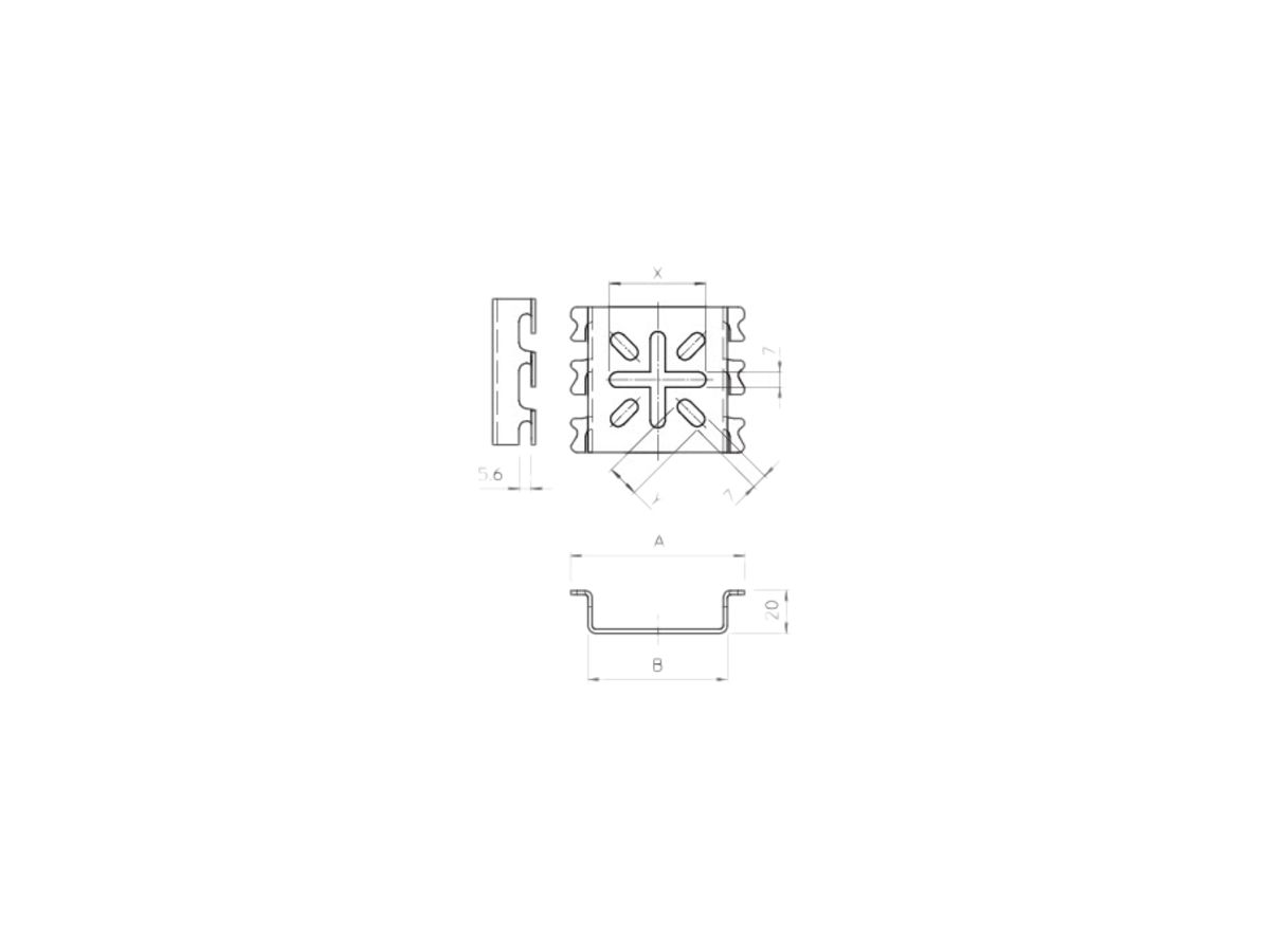 Montageplatte Bettermann für Gitterrine 140×90 verzinkt