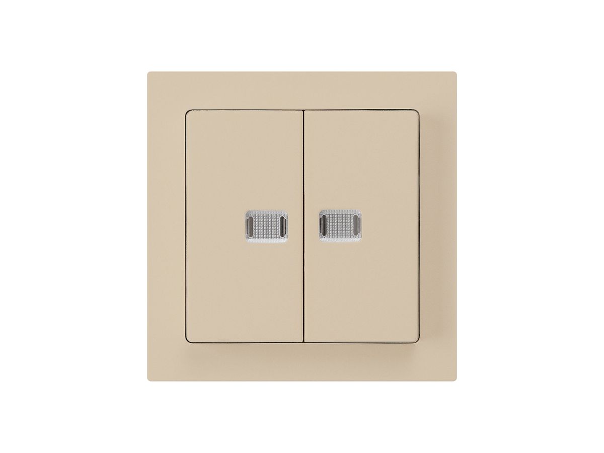 UP-Leuchtdruckschalter kallysto 1/3+3/1L mit 2 Linsen beige