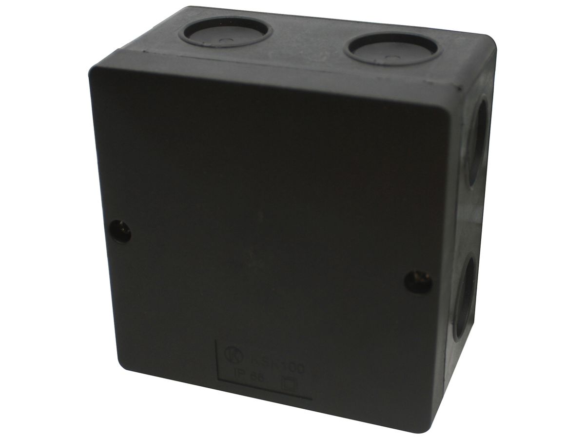 Abzweigdose EasyFix, für Kabelrinnen, 101×101×62mm, schwarz