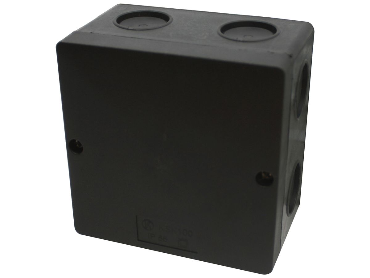 Abzweigdose EasyFix, 3 KSK IP66 100×100×60mm, schwarz