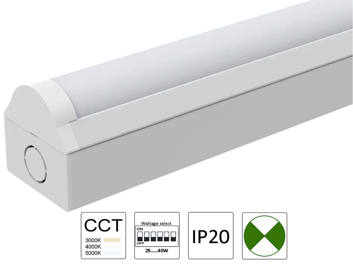 LED-Balkenleuchte 1200mm weiss NOT 3H - IP20,25-40W Einstellbar,3000/4000/5000K