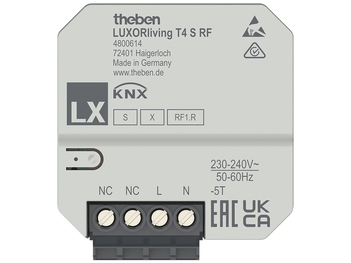 UP-Jalousieaktor KNX Theben LUXORliving T4 S RF 4-Kanal