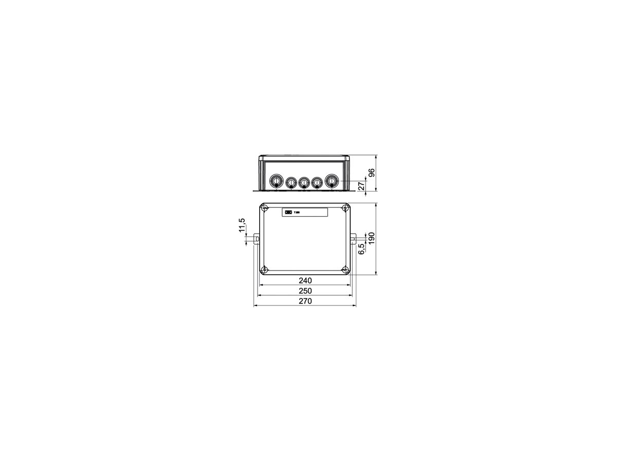 Kabelabzweigkasten Bettermann E30-E90 2 Sicherungshalter 240×190×95mm 16mm² or