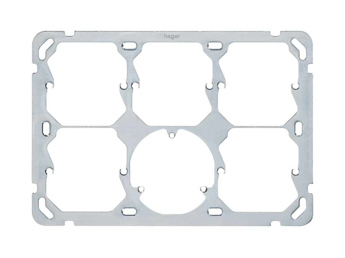 Befestigungsplatte HA Gr.2×3, horizontal, 137×197mm, 4×52mm+3-Punkt+52mm, Stahl