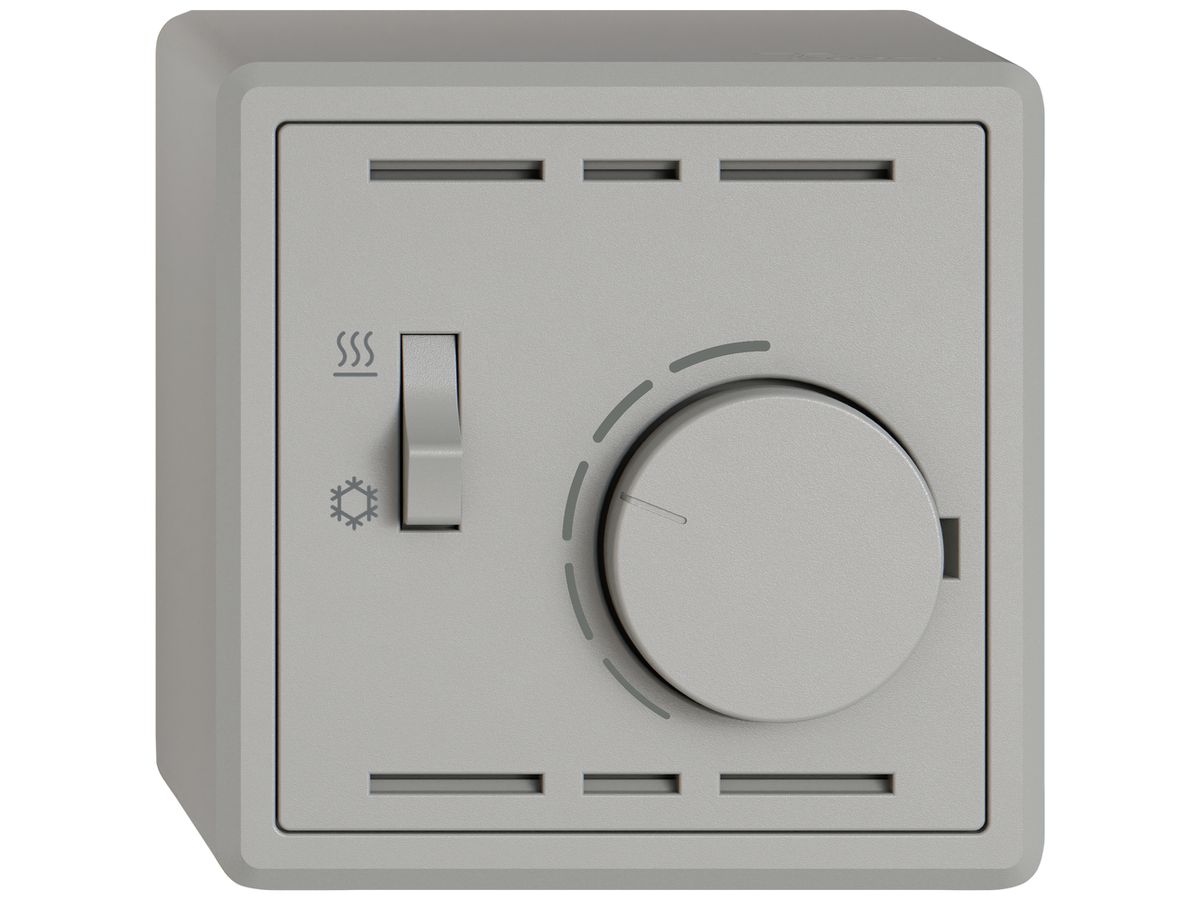 AP-Raumthermostat EDIZIO.liv SNAPFIX® m.Schalter Heizen/Kühlen 230VAC 50Hz hgu