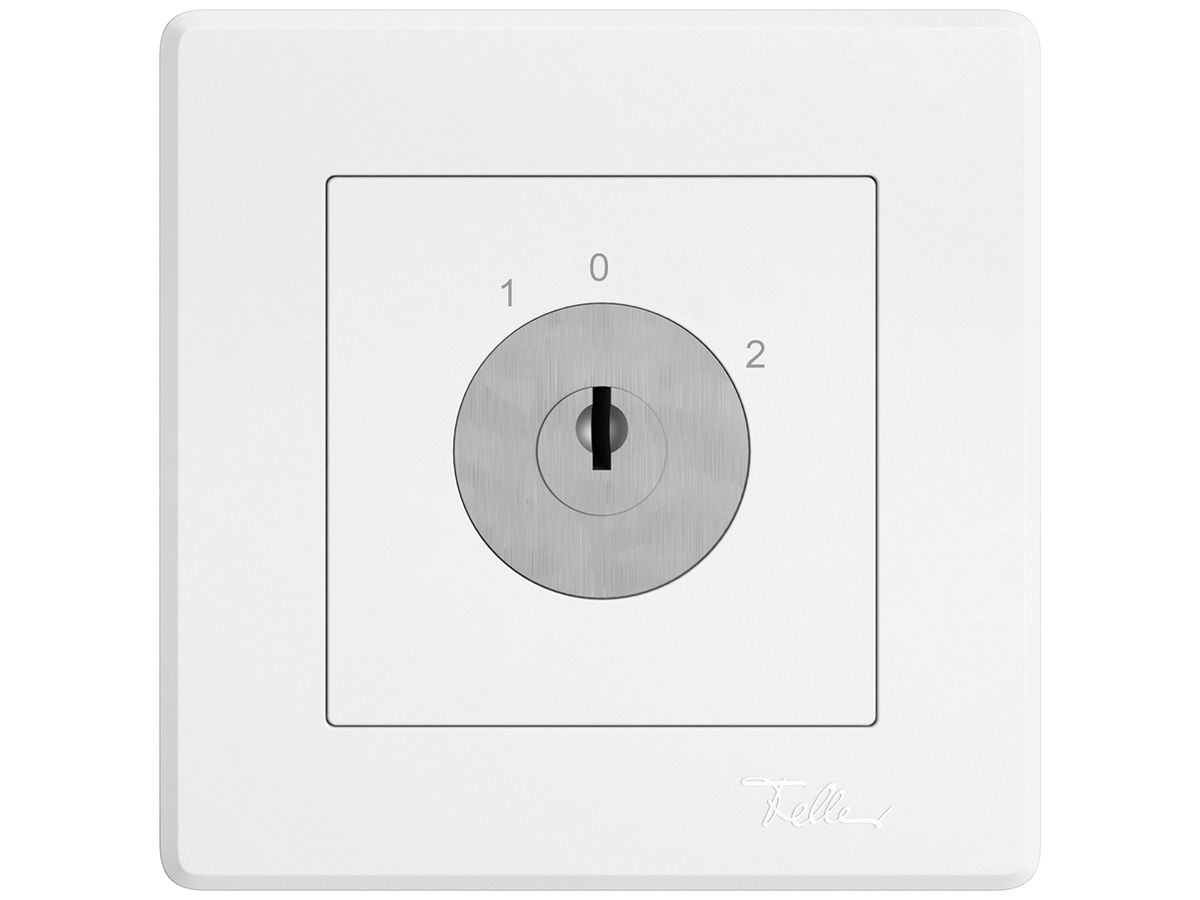 UP-Schlüsselschalter EDIZIO.liv m.KABA 1007F/5000 m.1×Rückz.2P 1-0-2 T=67mm ws