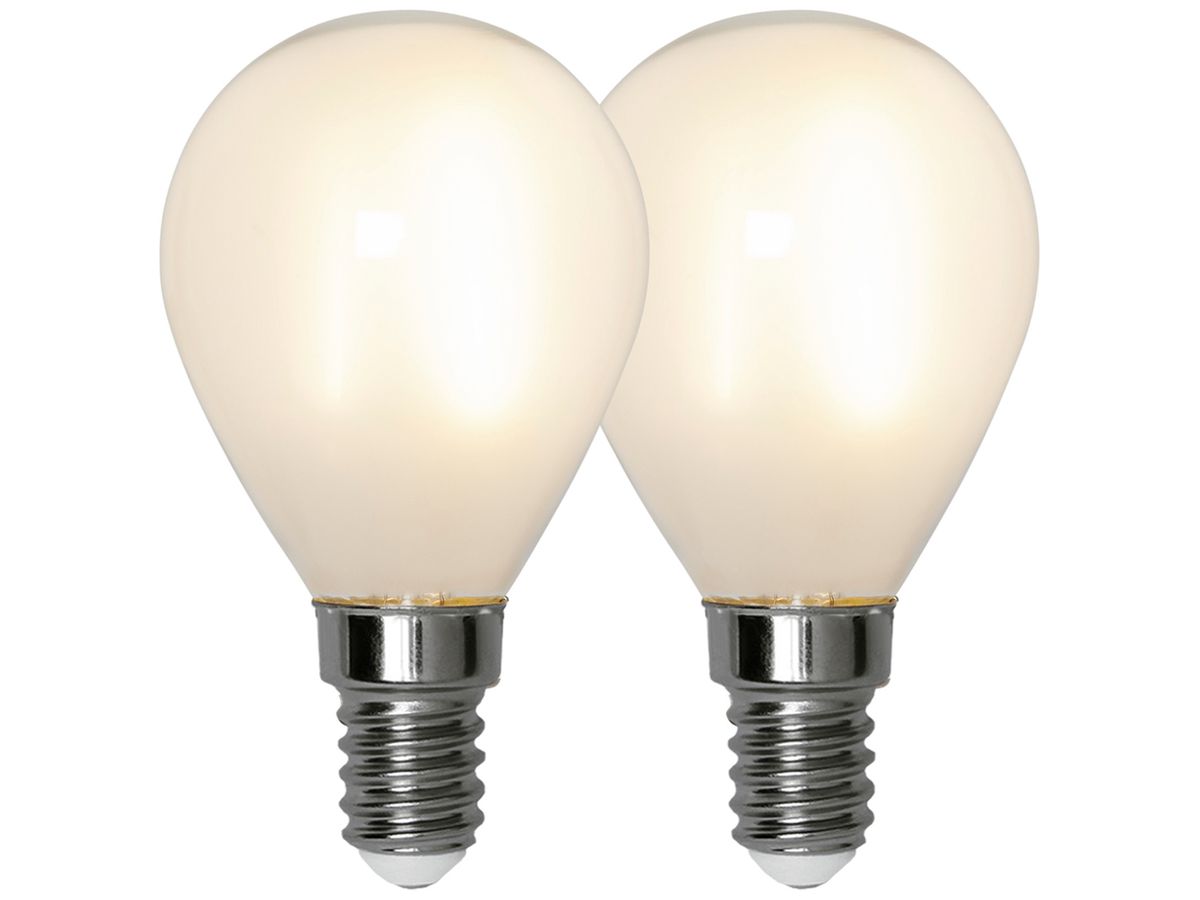 LED-Lampe E14 1.4W 150lm 2700K opal Ø45×80mm Duo Pack