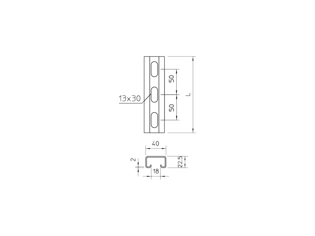 Montageschiene Bettermann CPS4L 2M VA 40×22.5×2000mm