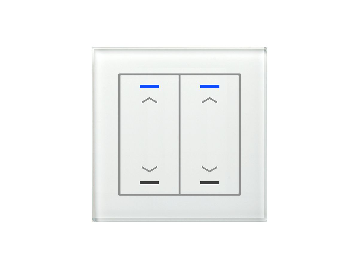 UP-Taster KNX RGBW MDT BE-GTL20W.A1 2T/4B Glas weiss "Jalousie"
