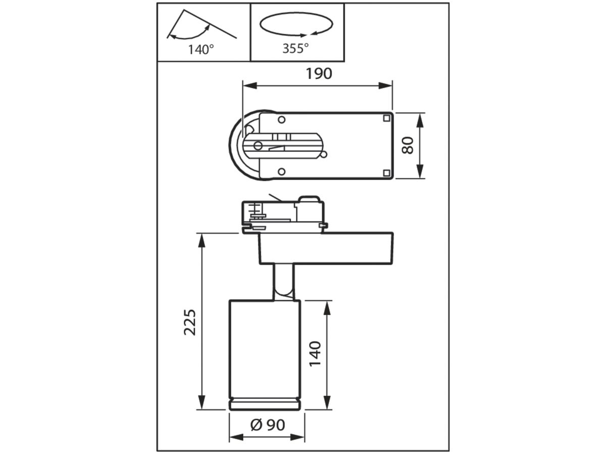 LED-Spot Philips ST770T für Schiene, 830, 5000lm, 20° weiss