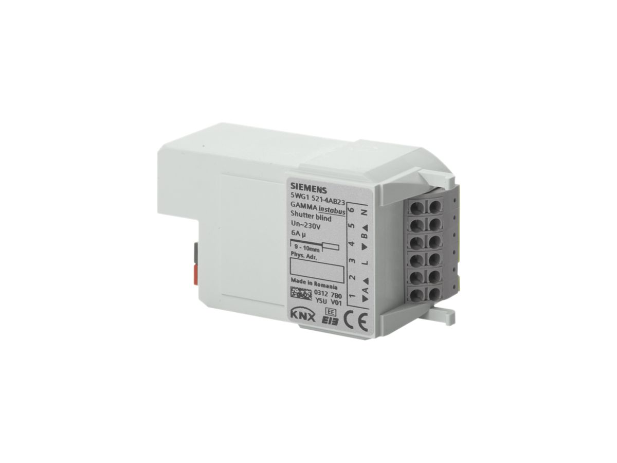 EB-KNX-Jalousieaktor Siemens 230 VAC 2×6A RL521/23