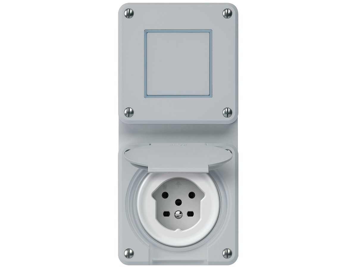 UP-Kombination robusto Wechselschalter Steckdose T15 86×146mm grau