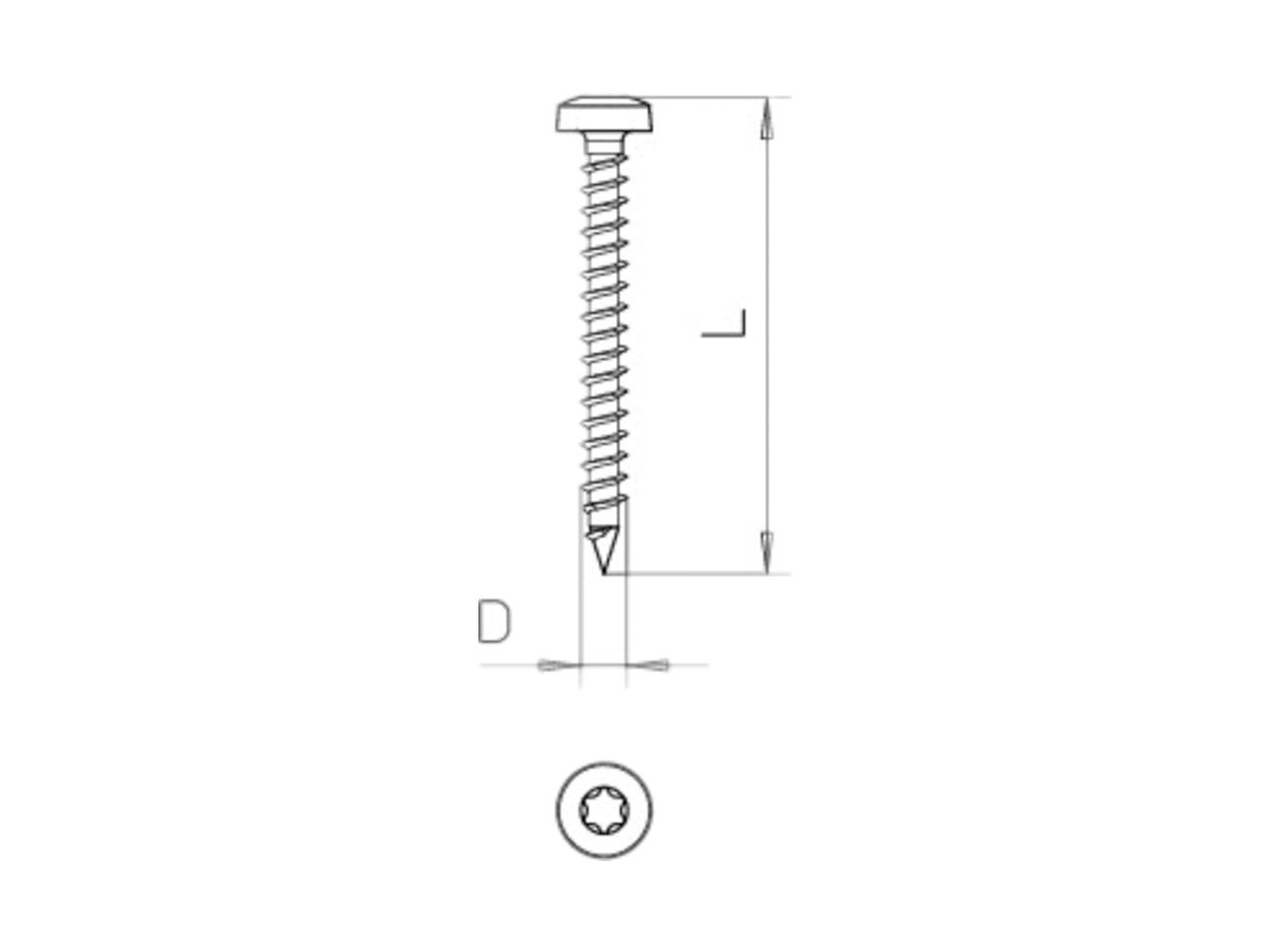 Rundkopf-Spanplattenschraube Bettermann T-Drive 4×25mm verzinkt