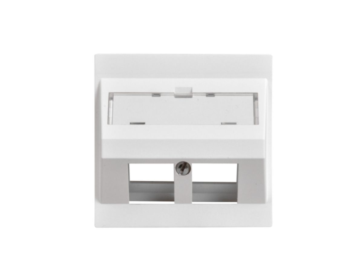 LAN-Schrägauslassdose MA60 ZT 2xRJ45 - ws, EDIZIO-kompatibel